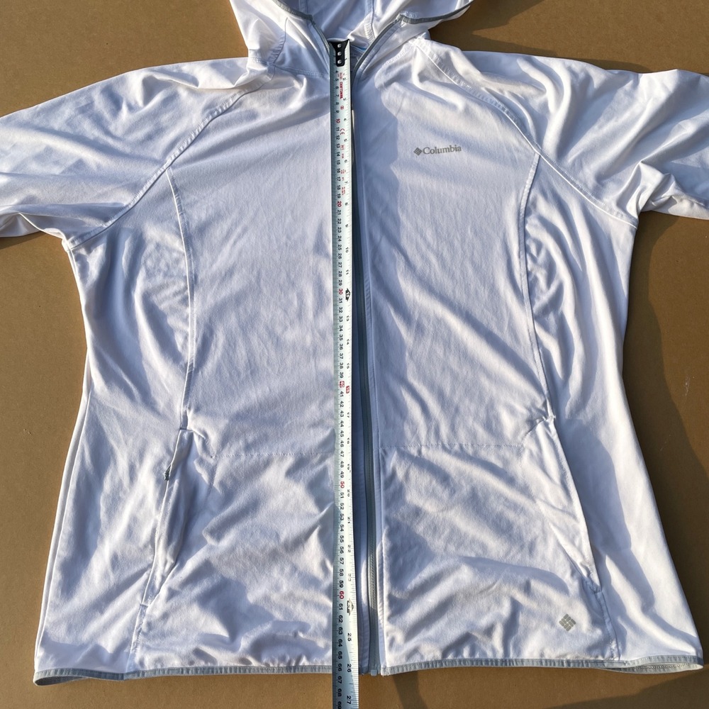 Columbia Full Zip Hoodie Womens 1X White Hiking Omni-Wick Omni-Shade Sun Jacket - Picture 7 of 9
